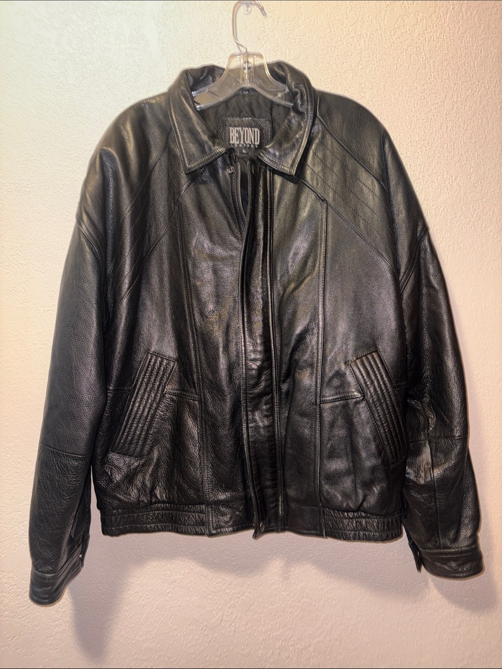 Beyond Leather Genuine Leather Men's Black Jacket Size L
